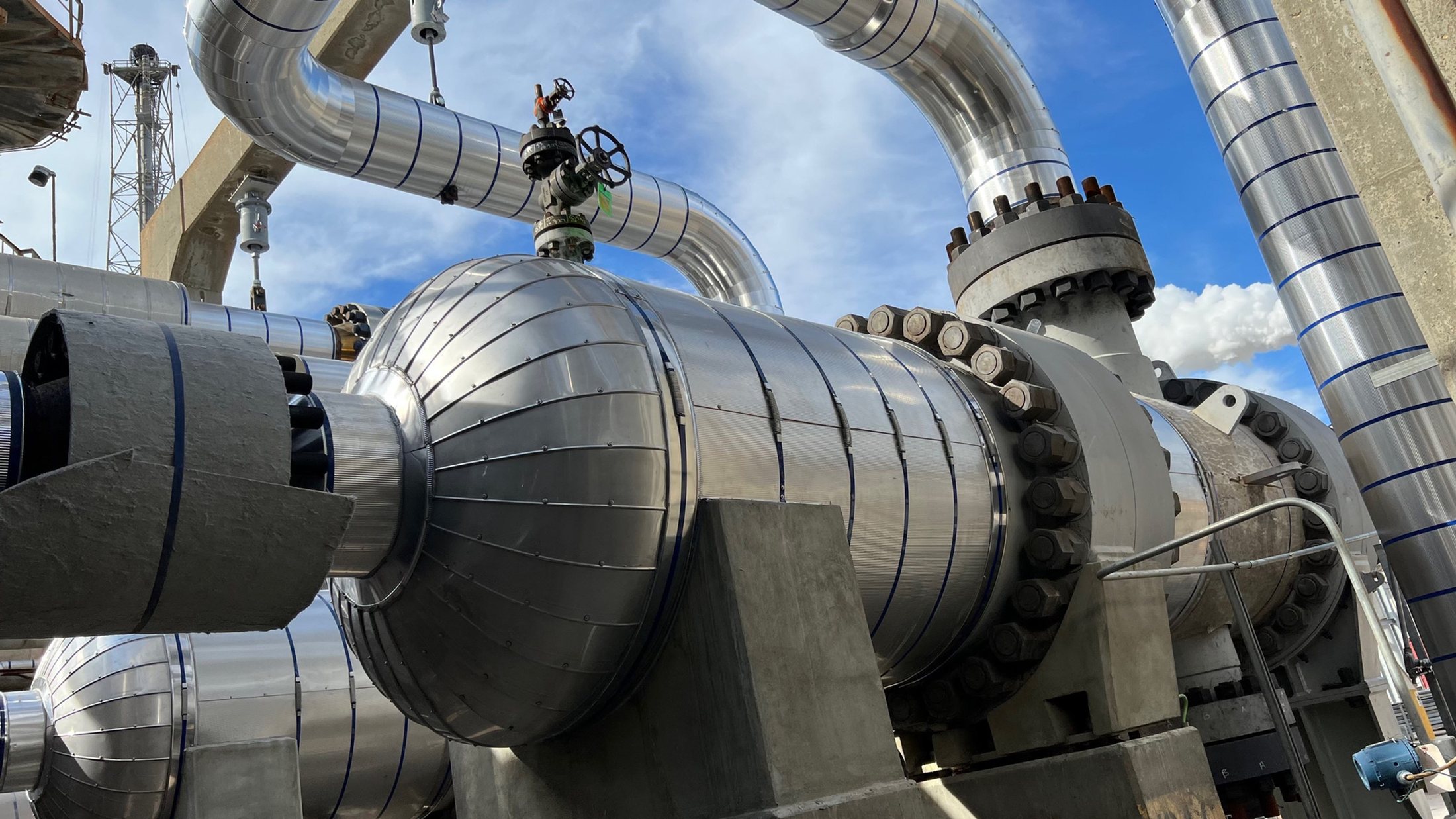 Insulated exchanger and piping at Marathon 2022 shutdown